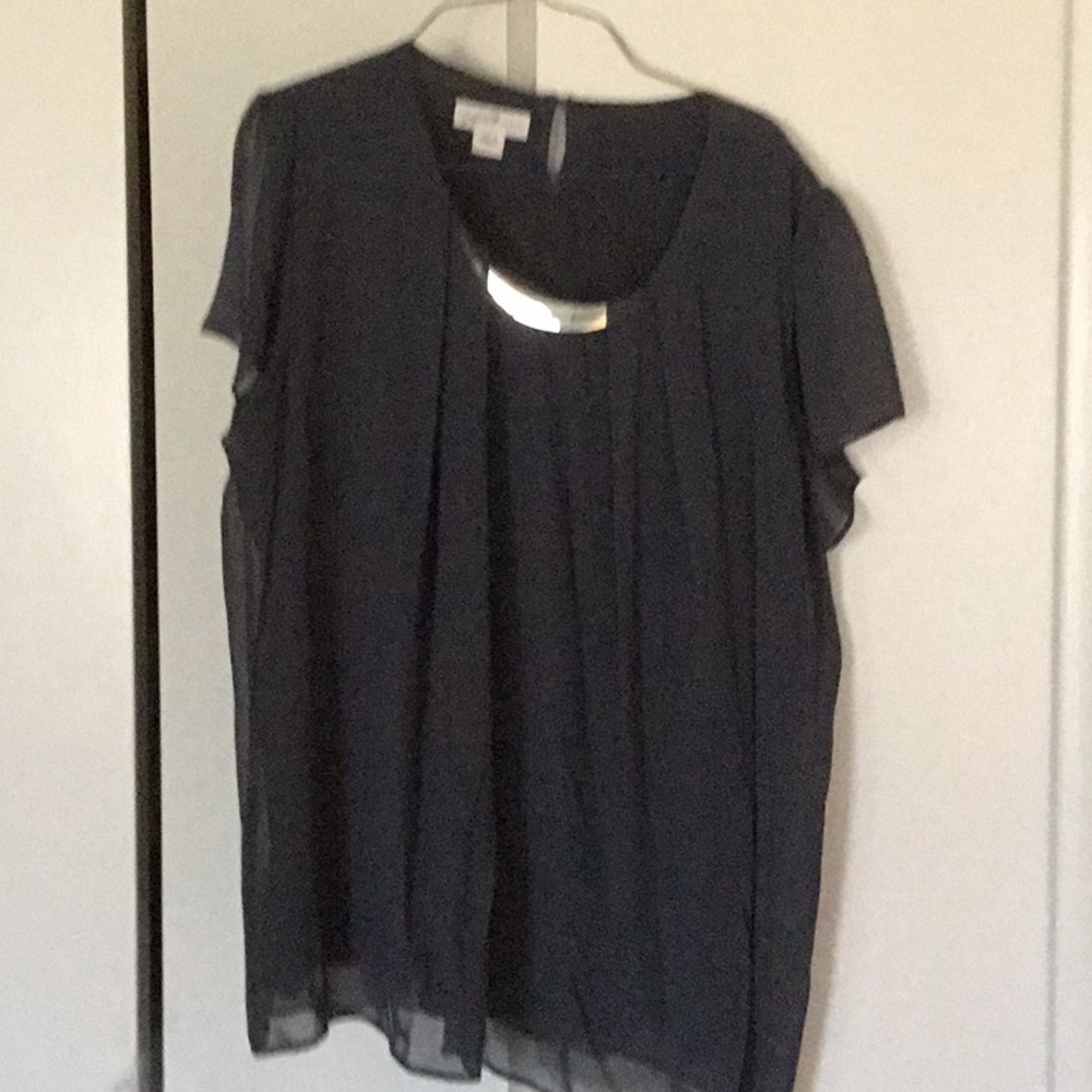 Dressy Work Blouse Grey Lg